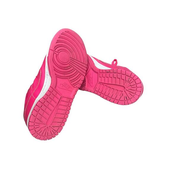 Nike Kid's Hot Pink White Dunk Low Hyper Lace Up Sneaker Shoes Size 5 - Picture 7 of 11